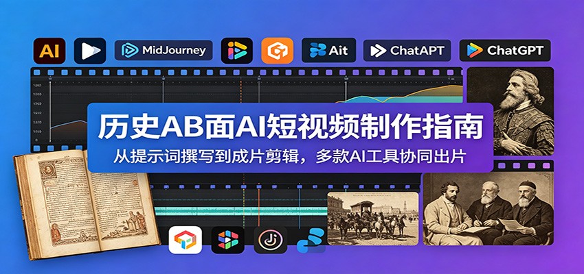 历史AB面AI短视频制作指南:从提示词撰写到成片剪辑,多款AI工具协同出片-皮皮网创
