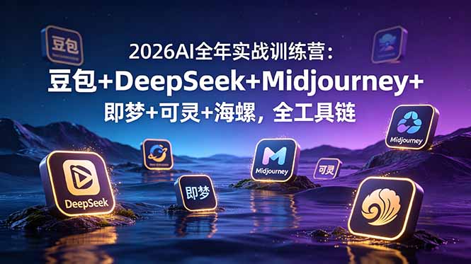 2026AI全年实战训练营：豆包+DeepSeek+Midjourney+即梦+可灵+海螺，全工具链-皮皮网创