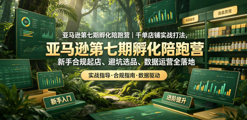 亚马逊第七期孵化陪跑营｜千单店铺实战打法，新手合规起店、避坑选品、数据运营全落地(更新0625)-皮皮网创