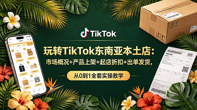 玩转TikTok东南亚本土店：市场概况+产品上架+起店折扣+出单发货，从0到1全套实操教学-皮皮网创