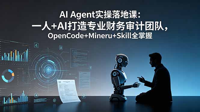 AI Agent实操落地课：一人+AI打造专业财务审计团队，OpenCode+Mineru+Skill全掌握-皮皮网创