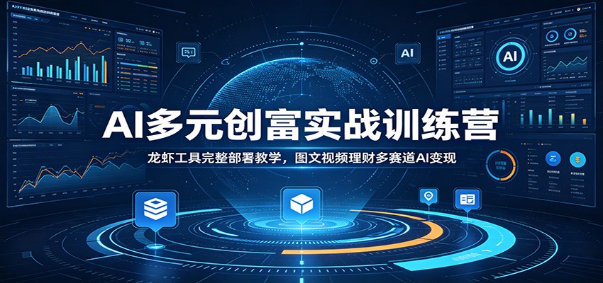 AI多元创富实战训练营：龙虾工具完整部署教学，图文视频理财多赛道AI变现-皮皮网创
