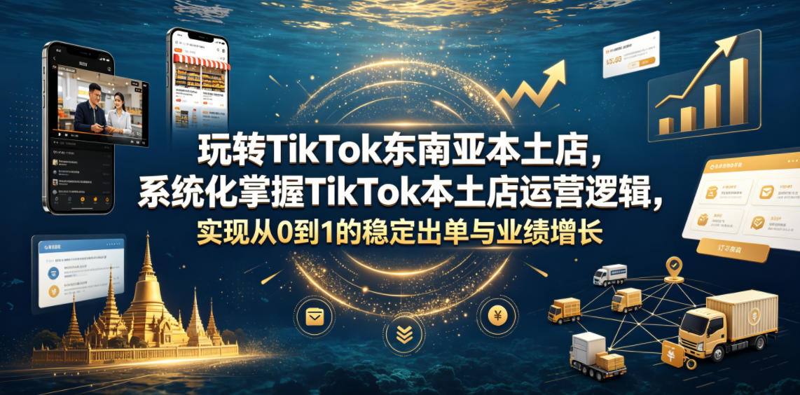 玩转TikTok东南亚本土店，系统化掌握TikTok本土店运营逻辑，实现从0到1的稳定出单与业绩增长-皮皮网创