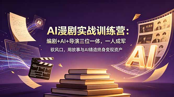AI漫剧实战训练营：编剧+AI+导演三位一体，一人成军 驭风口，用故事与AI铸造终身变现资产-皮皮网创