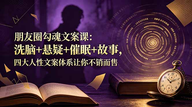 朋友圈勾魂文案课：洗脑+悬疑+催眠+故事，四大人性文案体系让你不销而售-皮皮网创