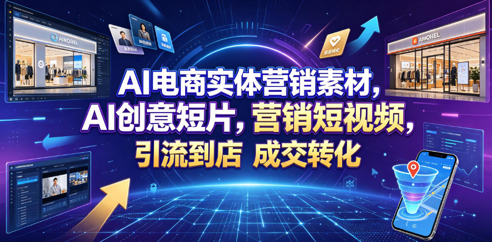 AI电商实体营销素材，AI创意短片，高效打造营销短视频，轻松引流到店，稳定提升门店客流与成交转化-皮皮网创