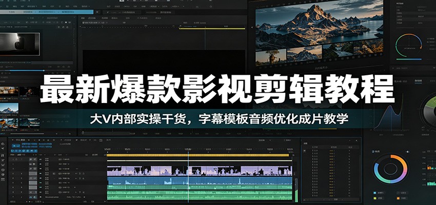 最新爆款影视剪辑教程：大V内部实操干货，字幕模板音频优化成片教学-皮皮网创
