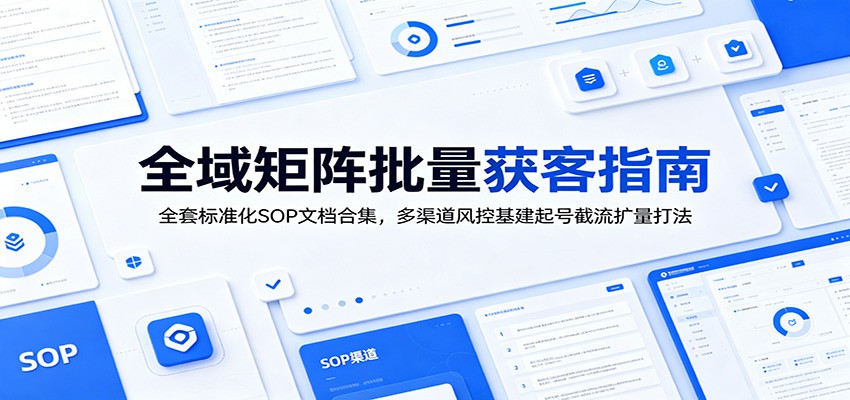 全域矩阵批量获客指南：全套标准化SOP文档合集，多渠道风控基建起号截流扩量打法-皮皮网创