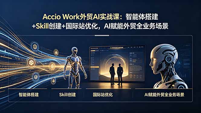 Accio Work外贸AI实战课：智能体搭建+Skill创建+国际站优化，AI赋能外贸全业务场景-皮皮网创