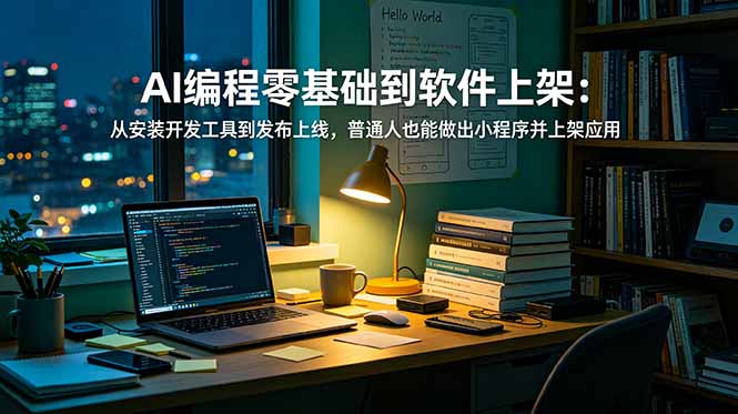 AI编程零基础到软件上架：从安装开发工具到发布上线，普通人也能做出小程序并上架应用商店-皮皮网创