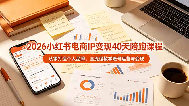 2026小红书电商IP变现40天陪跑课程-11期，从零打造个人品牌，全流程教学账号运营与变现-皮皮网创