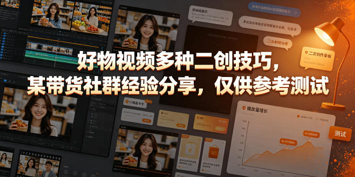 好物视频多种二创技巧，某带货社群经验分享，仅供参考测试-皮皮网创