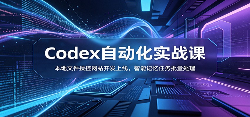 Codex自动化实战课：本地文件操控网站开发上线，智能记忆任务批量处理-皮皮网创