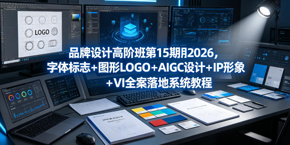 品牌设计高阶班第15期2026，字体标志＋图形LOGO＋AIGC设计＋IP形象＋VI全案落地系统教程-皮皮网创