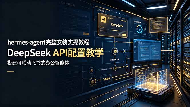 hermes-agent完整安装实操教程，DeepSeek API配置教学，搭建可联动飞书的办公智能体-皮皮网创