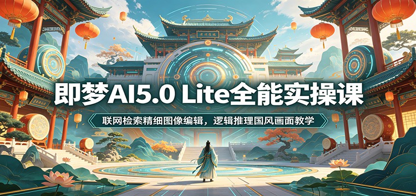 即梦AI5.0 Lite全能实操课：联网检索精细图像编辑，逻辑推理国风画面教学-皮皮网创