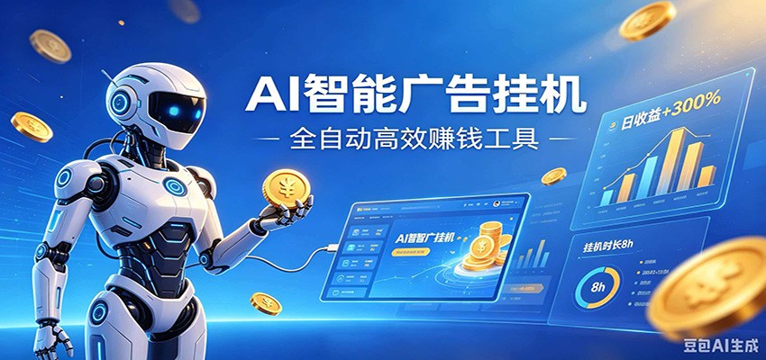 AI智能广告挂机,小白轻松上手,在家自动赚收益-皮皮网创