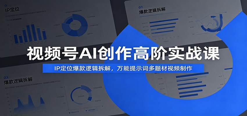 视频号AI创作高阶实战课:IP定位爆款逻辑拆解,万能提示词多题材视频制作-皮皮网创