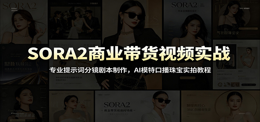 SORA2商业带货视频实战：专业提示词分镜剧本制作，AI模特口播珠宝实拍教程-皮皮网创