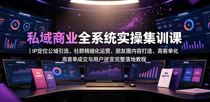 私域商业全系统实操课｜IP定位公域引流、社群精细化运营、朋友圈内容打造、高客单成交与用户裂变完整落地教程-皮皮网创
