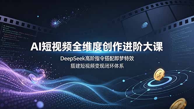 AI短视频全维度创作进阶大课，DeepSeek高阶指令搭配即梦特效，搭建短视频变现闭环体系-皮皮网创