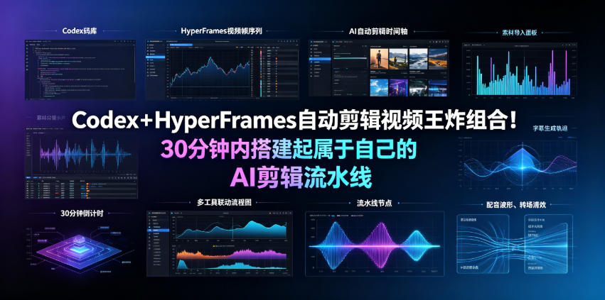 Codex+HyperFrames自动剪辑视频王炸组合!30分钟内搭建起属于自己的AI剪辑流水线(完整版实操教程手册)-皮皮网创