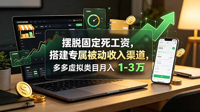 摆脱固定死工资,搭建专属被动收入渠道,多多虚拟类目月入 1-3 万-皮皮网创