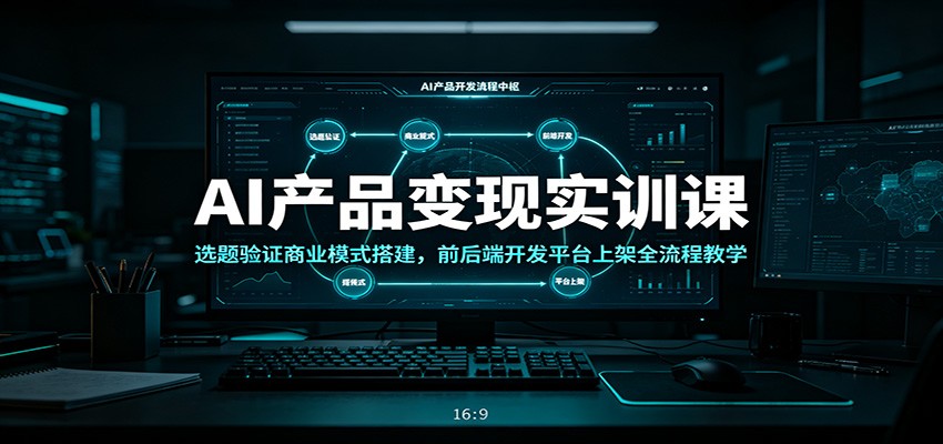 AI产品变现实训课：选题验证商业模式搭建，前后端开发平台上架全流程教学-皮皮网创