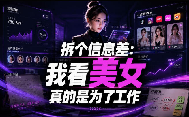 【理直气壮】我给看美女找了一个非常恰当的理由，信息差项目-皮皮网创