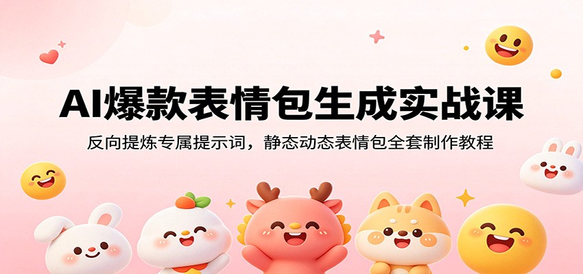 AI爆款表情包生成实战课:反向提炼专属提示词,静态动态表情包全套制作教程-皮皮网创