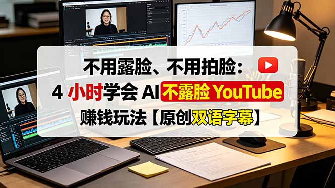 不用露脸、不用拍脸:4 小时学会 AI 不露脸 YouTube 赚钱玩法【原创双语字幕】-皮皮网创