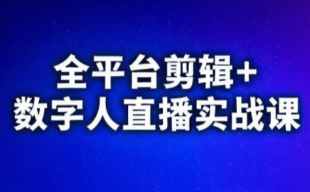 视频号、快手、抖音全平台剪辑+数字人直播实战课(更新6月)-皮皮网创