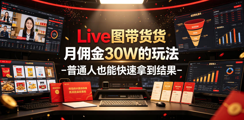 Live图带货月佣金30W的玩法-普通人也能快速拿到结果-皮皮网创