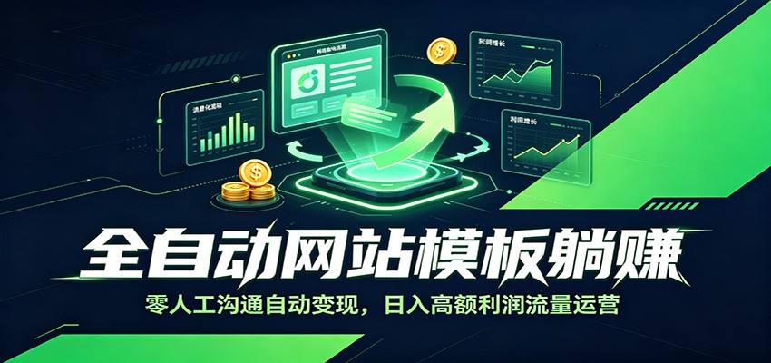 全自动网站模板躺赚:零人工沟通自动变现,日入高额利润流量运营-皮皮网创