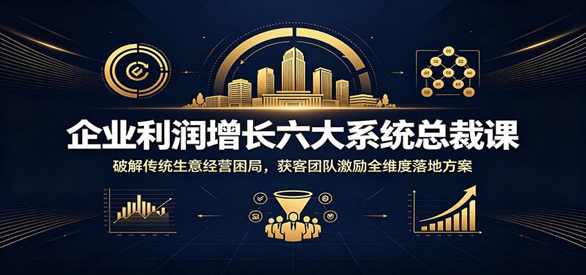 企业利润增长六大系统总裁课:破解传统生意经营困局,获客团队激励全维度落地方案-皮皮网创