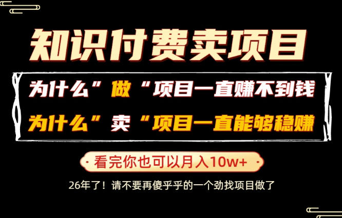 普通人为什么能够靠卖项目轻松月入10W+,而做项目却容易成炮灰,卖项目为什么能够稳賺不赔?【揭秘】-皮皮网创