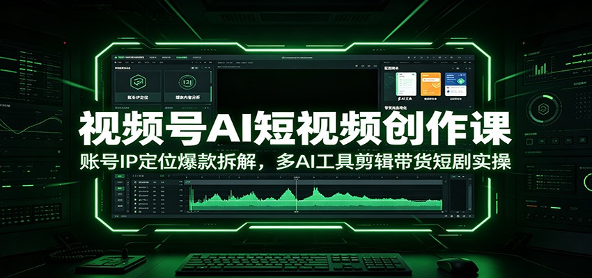 视频号AI短视频创作课:账号IP定位爆款拆解,多AI工具剪辑带货短剧实操-皮皮网创