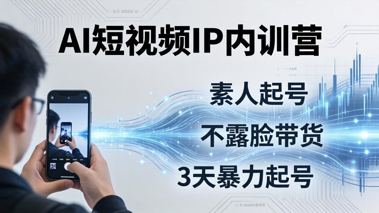 2026AI短视频IP内训营-更新：从素人起号到不露脸带货，3天暴力起号全流程拆解-皮皮网创