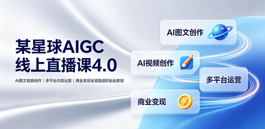 某星球AIGC线上直播课4.0|AI图文视频创作、多平台内容运营、商业变现全链路进阶副业教程-皮皮网创