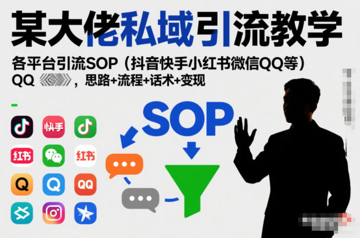 某大佬私域引流教学,各平台引流SOP(抖音快手小红书微信QQ等),思路+流程+话术+变现(更新0708)-皮皮网创