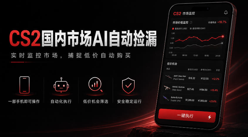游戏市场AI自动监控，实时检测差价捡漏，简单轻松，日入300+【揭秘】-皮皮网创