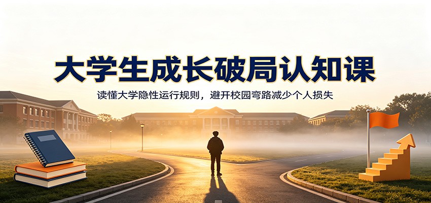 大学生成长破局认知课:读懂大学隐性运行规则,避开校园弯路减少个人损失-皮皮网创