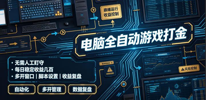 电脑全自动游戏打金,无需人工盯守,每日稳定收益几百!【揭秘】-皮皮网创
