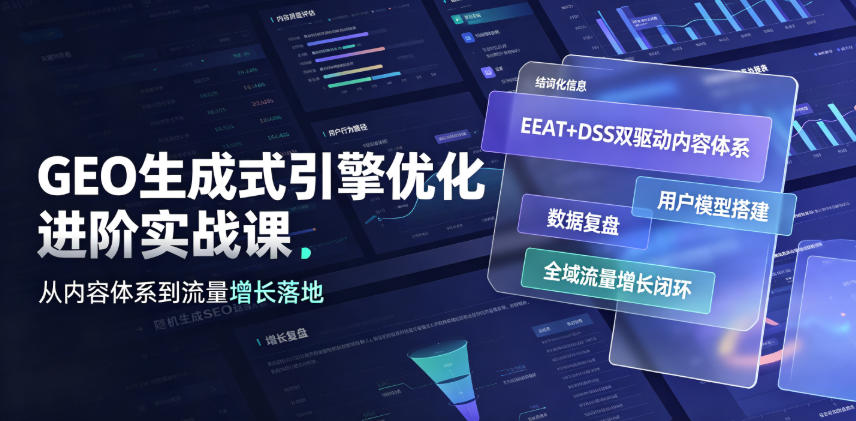 GEO生成式引擎优化进阶实战课｜EEAT+DSS双驱动内容体系、用户模型搭建、数据复盘、全域流量增长闭环落地教程-皮皮网创