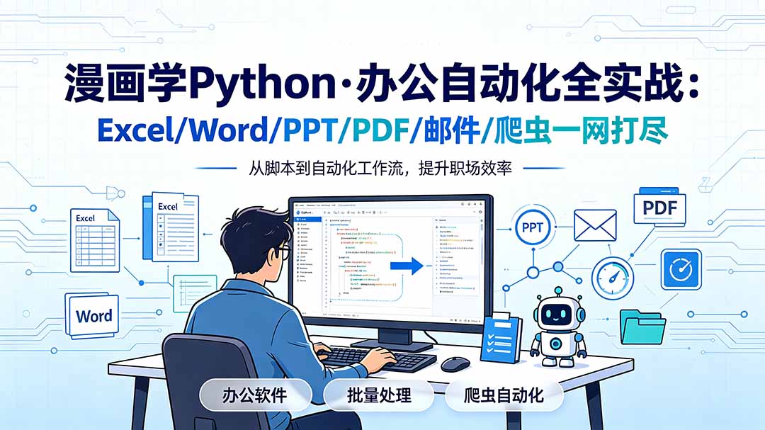 漫画学Python·办公自动化全实战:Excel/Word/PPT/PDF/邮件/爬虫一网打尽-皮皮网创