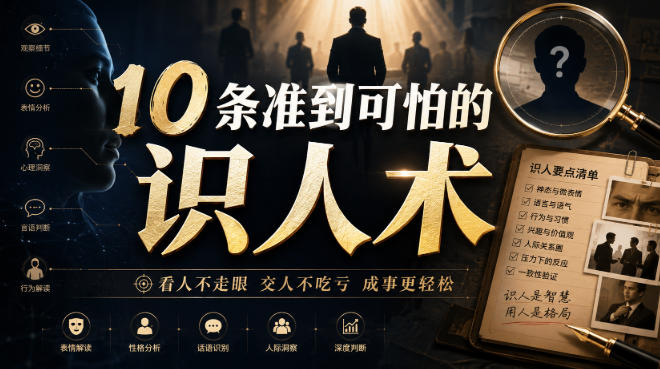 付费文章：10条准到可怕的识人术-皮皮网创