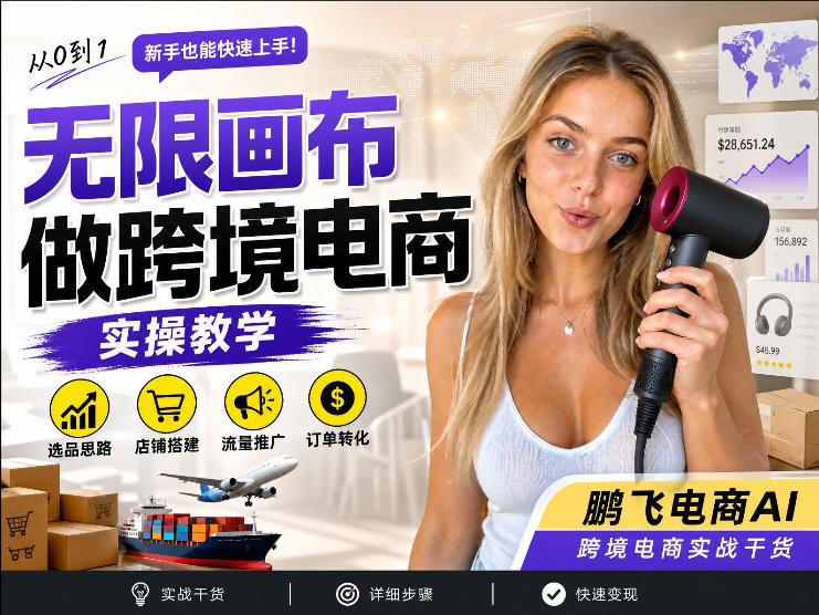 【跨境电商必备】AI无线画布制作商品宣传视频,四步搞定,无线画布工作流,操作简单好上手-皮皮网创