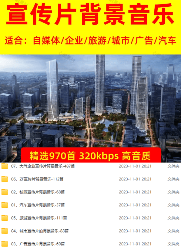 图片[2]-某宝付费购买，常用6G音效合集！970+首宣传片背景音乐，无版权可商用大气素材，分类清晰，高质量内容-皮皮网创