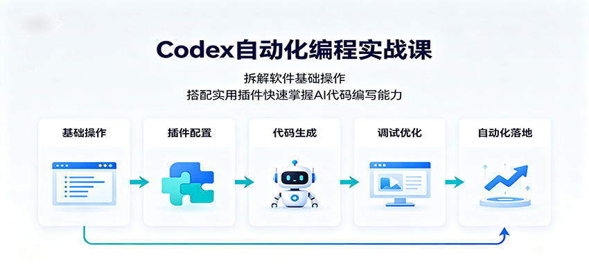 Codex自动化编程实战课：拆解软件基础操作，搭配实用插件快速掌握AI代码编写能力-皮皮网创