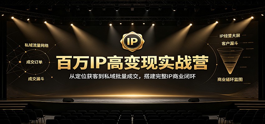 百万IP高变现实战营：从定位获客到私域批量成交，搭建完整IP商业闭环-皮皮网创